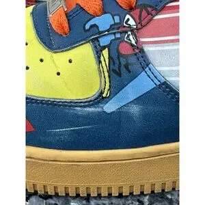 BLUE YELLOW DRIPPING BLOOD SWOOSH CUSTOM Nike AIR FORCE 1 Men’s Size 11 BLUE YELLOW DRIPPING BLOOD SWOOSH CUSTOM Nike AIR FORCE 1  main image 4